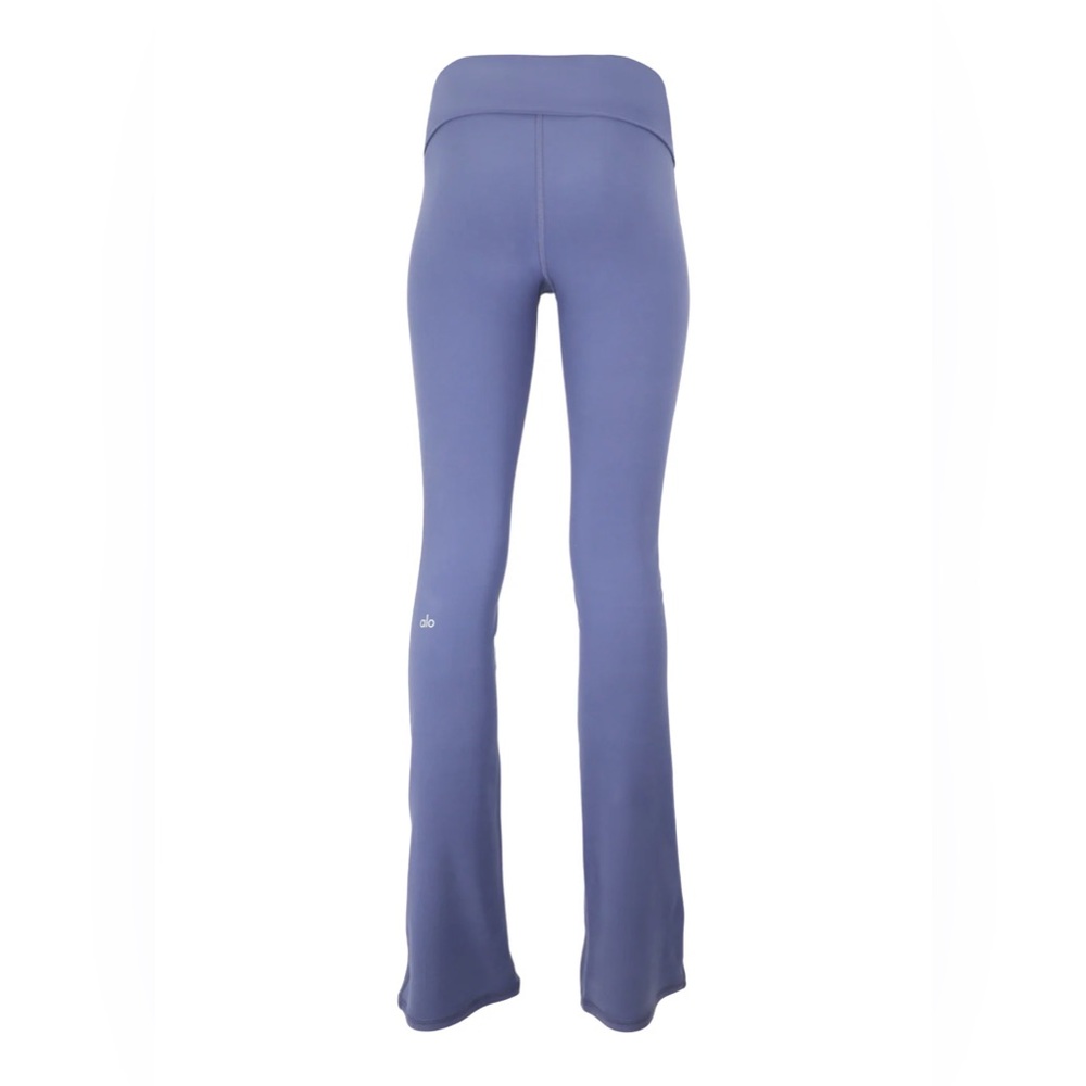 Alo Soft Low Rise Fold Over Bootcut Legging In Blue